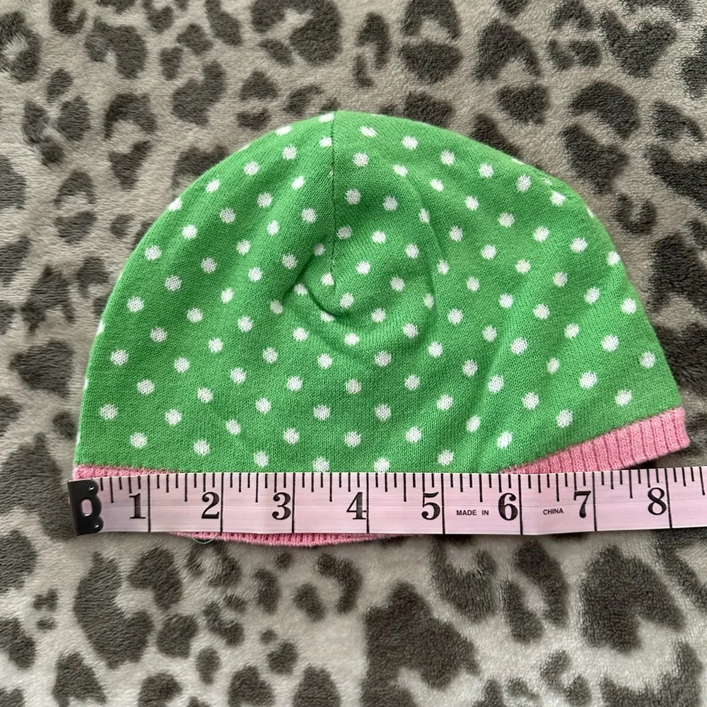 2008 babyGap  Lightweight Polka Dot Hat in Green White & Pink Size 18-24 months